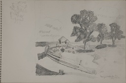MSB158.jpg,Copyright (c) 2007,2012 by the Estate of Margaret S. Bucher, Elizabeth B. Lucas, executrix. All rights reserved.,contrast enhanced during editing, signed and dated (March \'72), unframed,PENCIL in sketch pad,18x12